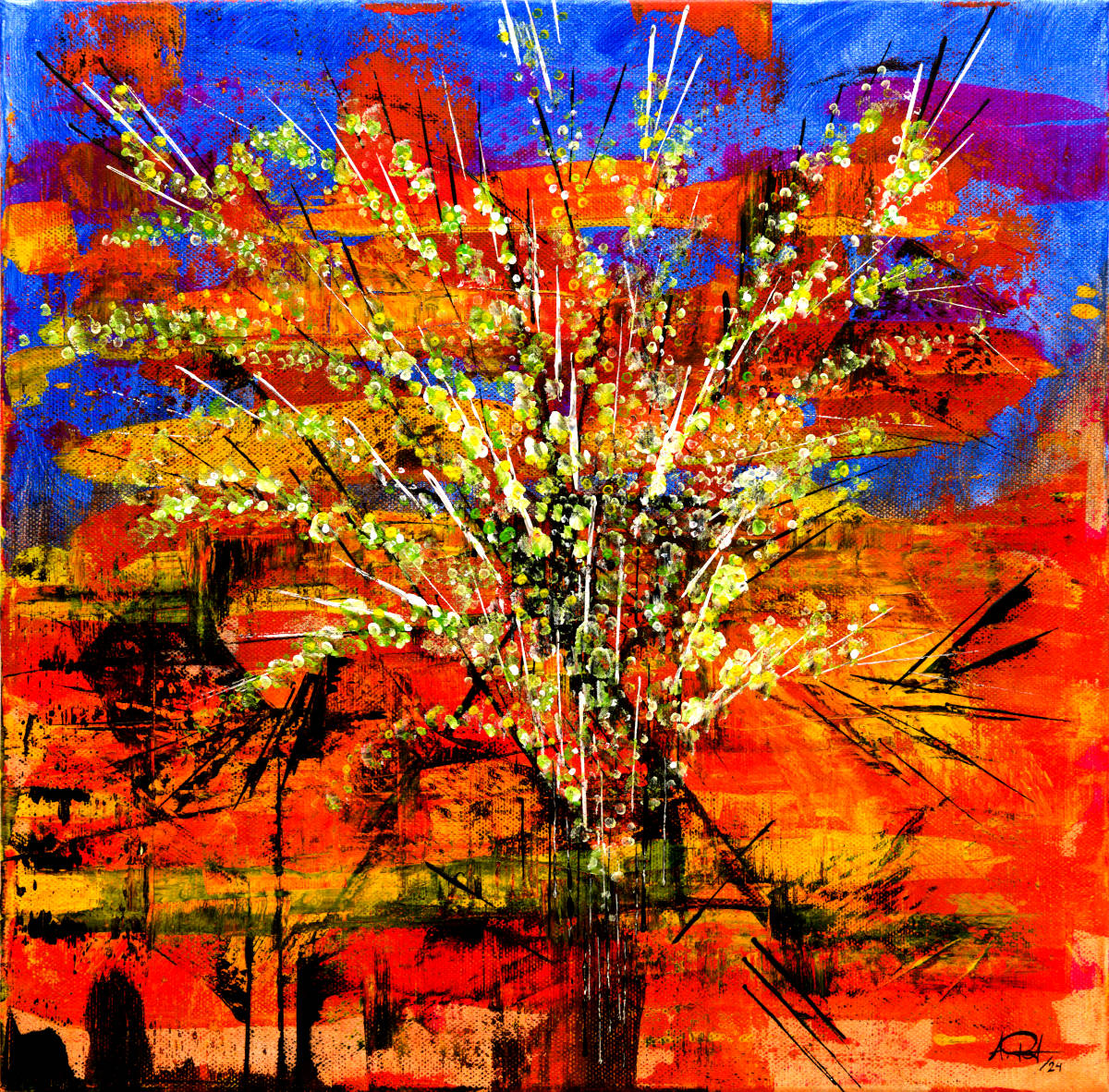midnight tango spring abstract artwork