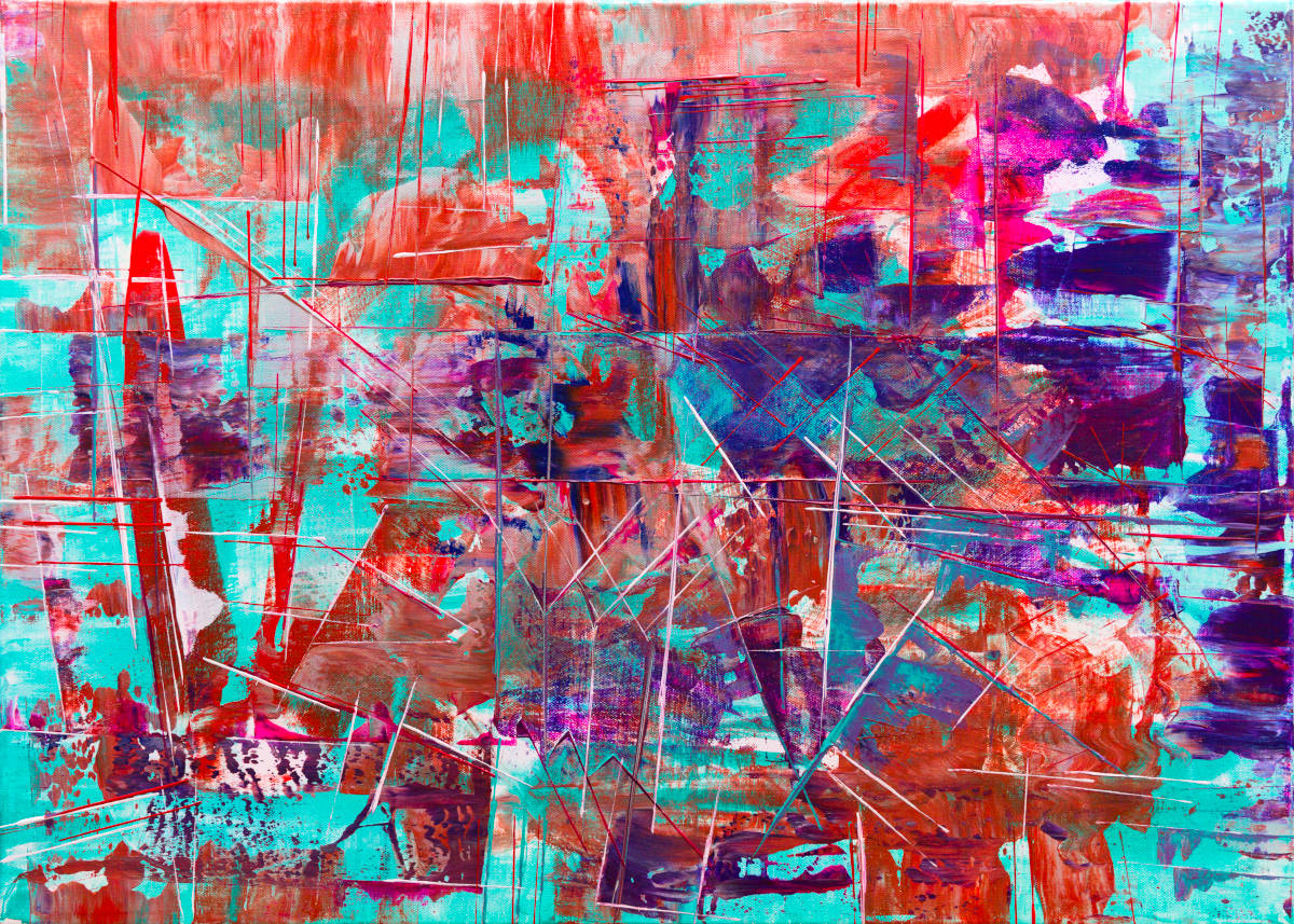 hibiscus lagoon abstract artwork